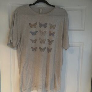 Graphic Butterfly Heather Gray T-Shirt